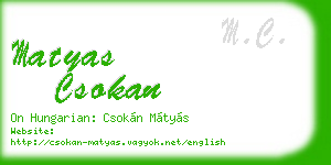 matyas csokan business card