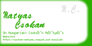 matyas csokan business card